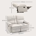 thumbnail image 3 of HOMCOM Causeuse Inclinable Canapé 2 Places Fauteuil Inclinable avec Repose-Pieds, 3 of 10