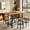 Light Brown and Black, variant on Fnova 35.4" Tall Dining Table, Rectangular Counter Height Kitchen Table with Metal Footrest for 6 People