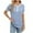 Light Blue, variant on Uaswgudfs Women Knitted V-Neck Pleated Short Sleeve Summer Basic Blouse Decorative Buttons Party Casual Tunic Top