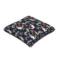 Basset Hound Navy And Poppy Floral Pillow Cover Decorative Throw
