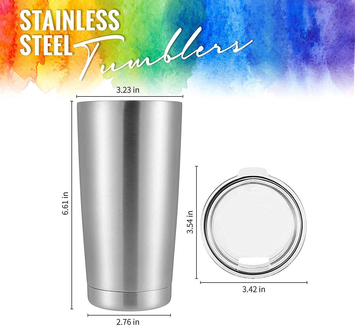 Stainless Steel Tumblers Bulk 100-Pack 20oz Double Wall Vacuum