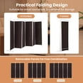 thumbnail image 4 of GOFLAME 6 Ft Room Divider, 6 Panel Folding Wall Divider, Freestanding Partition with Adjustable Foot Pads, Perfect Privacy Screen for Home Office, Brown, 4 of 17
