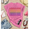 thumbnail image 3 of S4E Women's Love is Love Rainbow Gay Pride T-Shirt Medium Azalea Pink, 3 of 4
