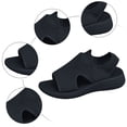 thumbnail image 5 of Rokment Womens Orthopedic Arch Support Walking Sandals Comfortable Stretchy Mesh Slip on Sock Memory Foam Driving Nursing Beach Summer Shoes for Plantar Fasciitis Black Size 6.5, 5 of 7