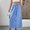 #325-Blue, variant on AUNVITO Women's Solid Color Pocket Button Front Belted Half Skirt Casual Comfortable Stretchy Stylist Design for Daily Wear, Vacation, Dates, Work