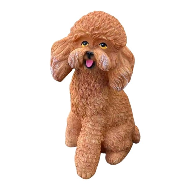 Estatua de perro para decoración de jardín, coleccionable, bonita figura de cachorro para dormitorio marrón