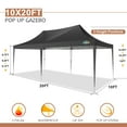 thumbnail image 3 of COBIZI 10'x20' Pop Up Canopy Tent with 6 Removable Sidewalls, Instant Outdoor Shelter with Raised Roof, Heavy-Duty Stable Frame and Carry Bag, Black, 3 of 8