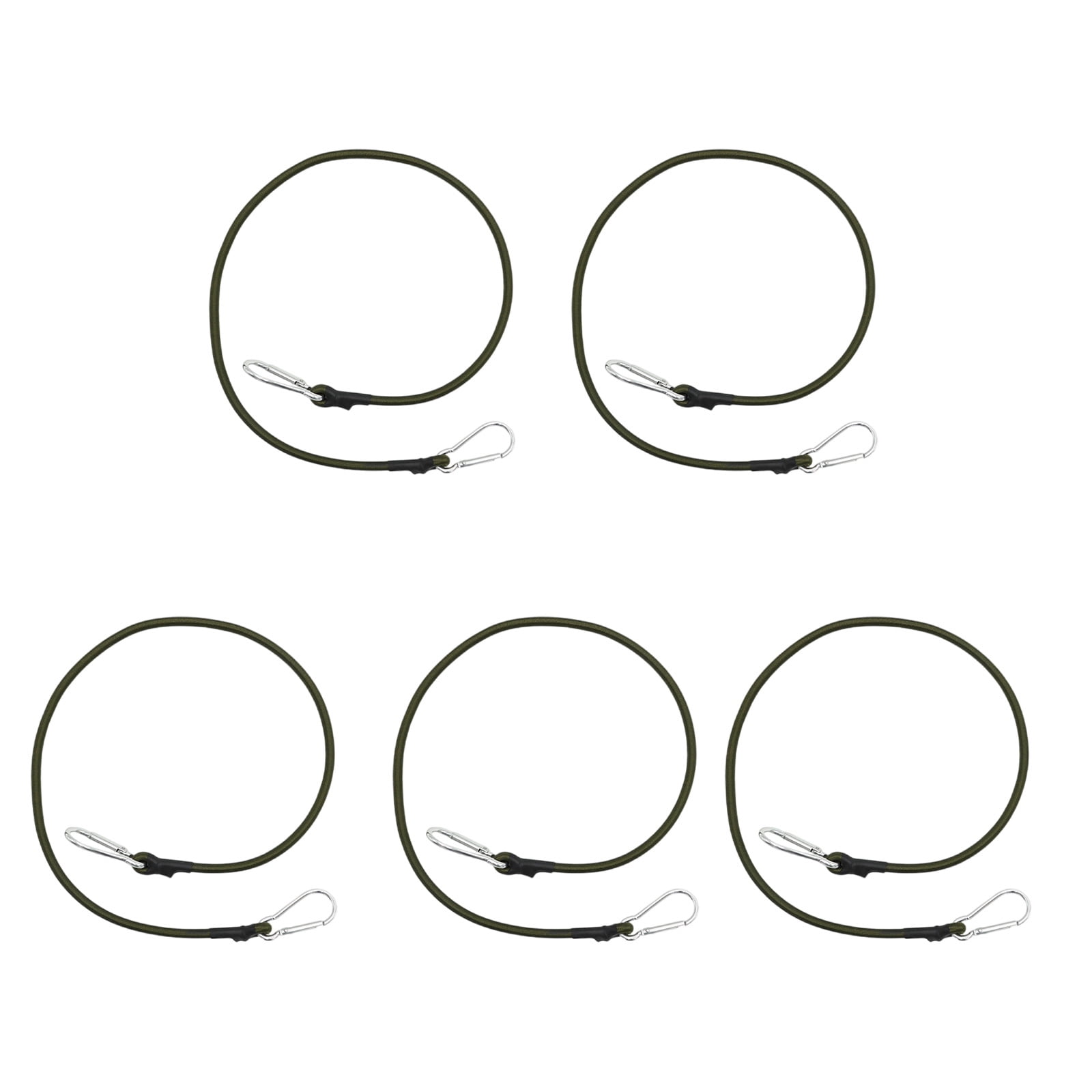 5Pcs Elastics Bungee Strap with Carabiner Hook for Camping Bungee Cords with Carabiner Clip, Long Carabiner Bungee Cord
