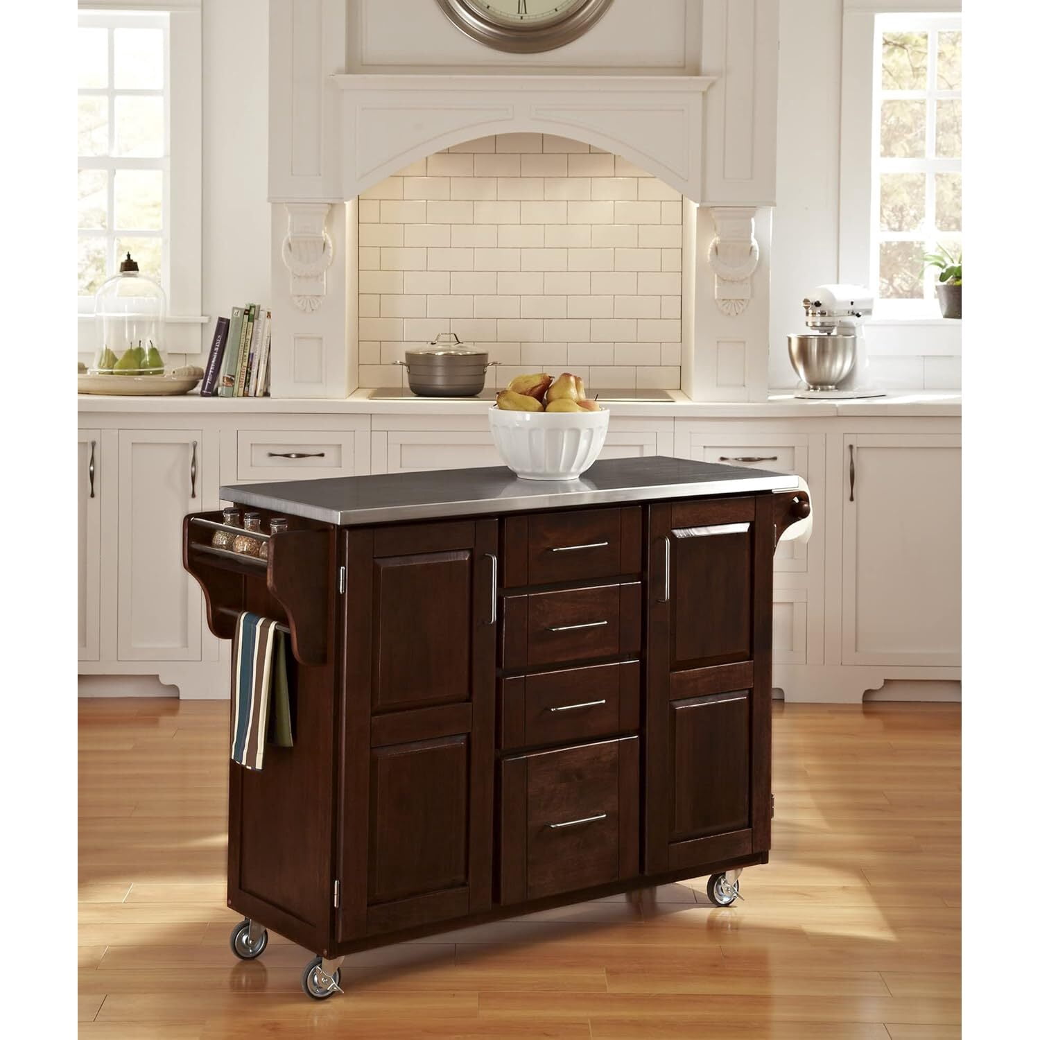 Create-A-Cart Brown Kitchen Cart