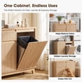 thumbnail image 4 of Poshby 40''W Tilt Out Trash Can Cabinet with Drawer, Charging Station for Kitchen Bathroom, Natural, 4 of 8