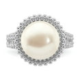 thumbnail image 4 of 925 Sterling Silver Rhod-plat 11-12mm White FWC Pearl Ring Size: 6; for Adults and Teens; for Women and Men, 4 of 5