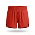 thumbnail image 4 of Mnuaqn Women's Athletic Shorts High Waisted Running Short Pocket 2.5" Sporty Shorts Gym Workout Shorts (Red, L), 4 of 9