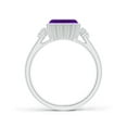 thumbnail image 2 of ANGARA Natural 1.5 Ct. Amethyst with Diamond Classic Ring in 14K White Gold for Women (Ring Size: 3.5), 2 of 10