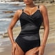 thumbnail image 5 of Traje de baño de una pieza para mujer, conjuntos de bikini para mujer, trajes de baño de color liso para mujer, trajes de baño fruncidos con tiras cruzadas, traje de baño con cuello en V, traje de bañ, 5 of 9