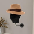 thumbnail image 6 of Gazechimp Wall Mount Mannequin Head Cap Hat Display Rack for Ornament Decoration Store Flannel Black, 6 of 8
