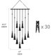 thumbnail image 5 of Marco de fotos colgante de macramé negro CHAO decoración de oficina en casa estilo bohemio con 30 clips de madera, 5 of 5