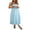 Blue, variant on JYYYBF Women's Long Cami Dress Dot Print Square Neck Sleeveless A-Line Scalloped Dress for Party Club