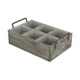 thumbnail image 1 of Cheungs 5276LG 6 Compartment Brown Wood Grain Caddy with Side Handles, 1 of 1