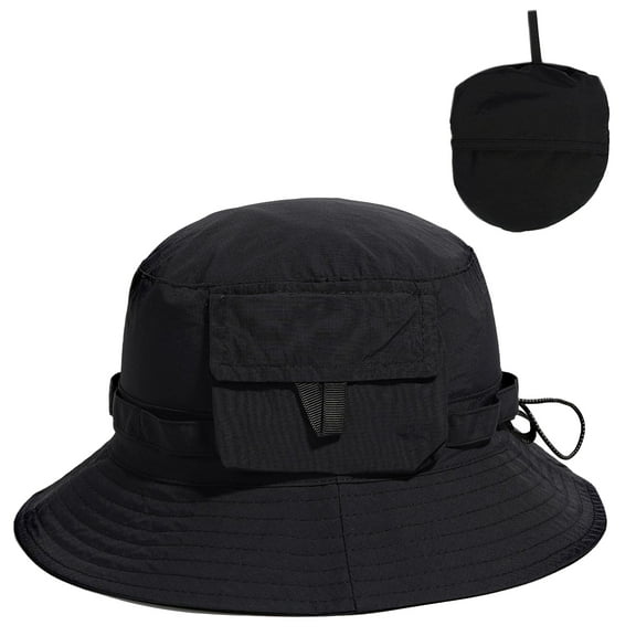 Egoelife Waterproof, Quick Dry, Wide Brim Polyester Bucket Hat, Black