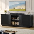 thumbnail image 5 of Bestier TV Stand for TVs up to 70", Modern Entertainment Center with Sliding Door Media Console Table for Living Room, Black Marble Top, 5 of 11