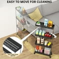 thumbnail image 6 of Cshidworld Storage Cart 4 Tier Slim Cart, Rolling Utility Cart Storage Organizer Slide Out Cart, Mobile Shelving Unit Organizer Trolley for Office Bathroom Kitchen Laundry Narrow Places, Black, 6 of 7