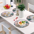 thumbnail image 5 of Round Placemats Plate Mats 15 Inch Non-Slip Heat Resistant Washable PVC Set Table Decoration for Kitchen Dining Three Large White Daisies, 5 of 5