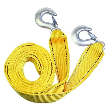 Heavy Duty Tow Strap - 3 Tons Car Tow Cable Towing Strap Rope With Hooks Emergency Heavy Duty