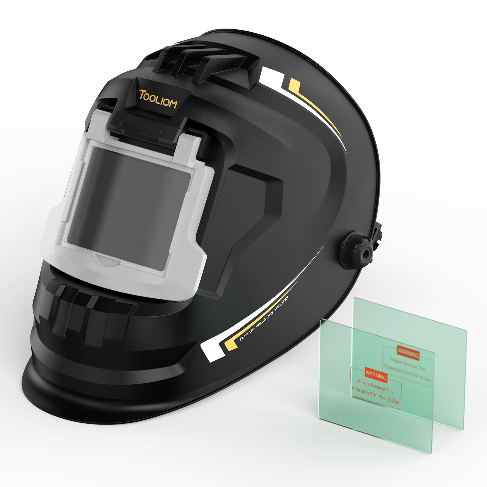 TOOLIOM Flip Front Welding Helmet Welding Mask with Flip Up Lens Welding Hood Shade-10 Black Welder Helmet