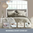 thumbnail image 3 of Swift Home 3PC Reversible Lightweight Duvet Cover & Sham Set, Khaki/Driftwood, Full/Queen, 3 of 6