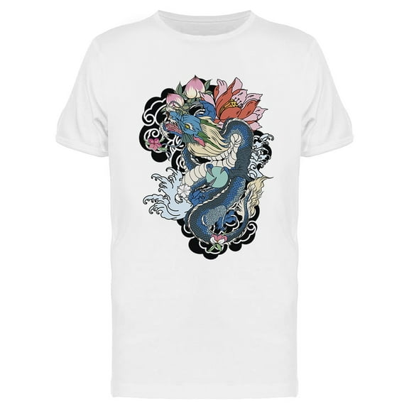 Japanese Dragon Tattoo Design T-Shirt Men -Image by Shutterstock, Male XX-Large