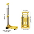 thumbnail image 3 of PONPRNGY Small Folding Hand Truck Dolly with 2 Wheels, Foldable Luggage Cart, Lightweight Plastic Collapsible Cart, for Airport Travel Moving Use, 3 of 7