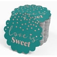 thumbnail image 4 of Inkdotpot 100 Pack Real Rose Gold Foil Paper Tags Love Is Sweet Wedding Favor Hang Tags, 4 of 7