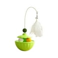 thumbnail image 2 of Juguete de poliuretano Roly dispensador de comida para gatos | Teaser interactivo de plumas con bolas de menta | Diseño de tambor plástico duradero | Verde, Rosa, Amarillo | 9,84 x 3,54 pulgadas, 2 of 6