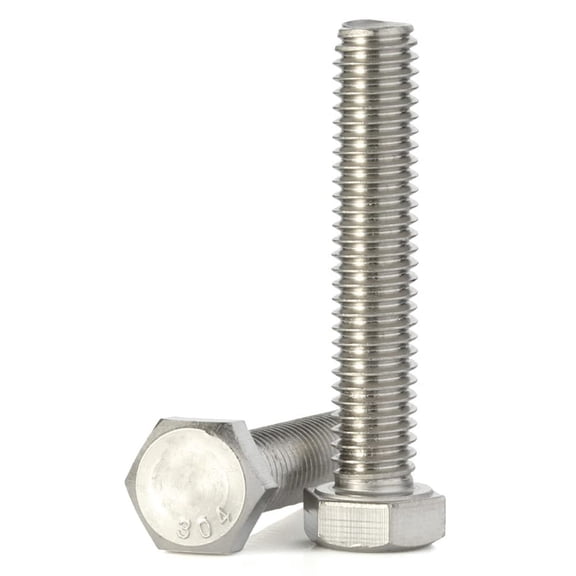 1/4-20 x 2 Hex Head Cap Screws Hexagon Bolts, External Hex Drive, Stainless Steel 304, UNC Coarse Thread Fully Threaded, Quantity 25