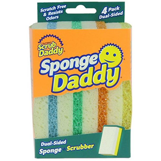4 Scrub Daddies 4 Sponge Daddies Scratch Free and Fun 8 Items Bundled