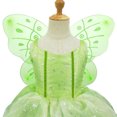 thumbnail image 2 of HAWEE Robe de Princesse Fée Tinkerbell pour Fille Déguisement Fantaisie Costume Fleur Feuille Verte Lutins Fée Cosplay Vêtements, 2 of 6