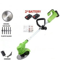 Multipurpose Cordless Weed Eater, 3 Types Blades, 24V Electric Grass Trimmer Lawn Edger, Lawn Garden Pruning, Green