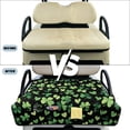 thumbnail image 6 of COEQINE All-Season Golf Cart Seat Protection, 4 Pockets Quilted Cover with Handle, Folds Like a Tote for Carry, Universal Fits Most 2-Seater Carts, St Patricks Day Green Clover Heart, 6 of 8
