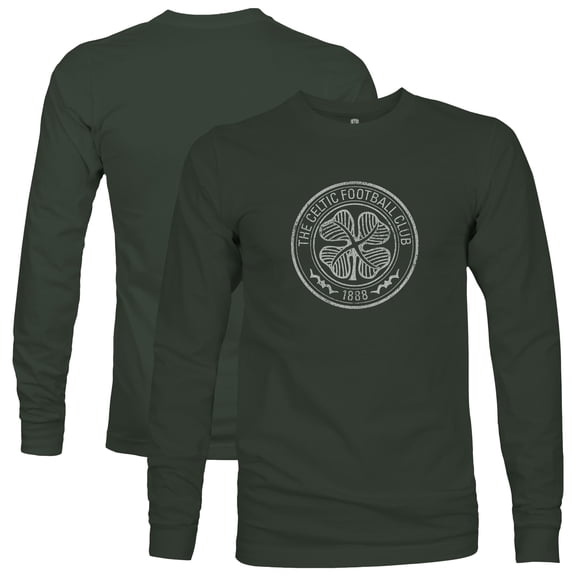 Men's 1863FC Forest Green Celtic Mono Badge Long Sleeve T-Shirt