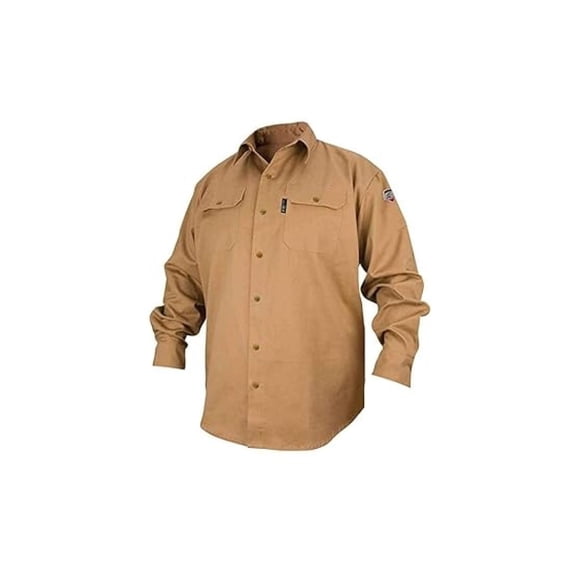 FS7-KHK 7 oz. FR Cotton Long Sleeve Work Shirt, M