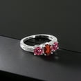 thumbnail image 3 of Gem Stone King 2.03 Ct Oval Red Garnet Pink Tourmaline 925 Sterling Silver Moissanite Ring (Size 8), 3 of 4