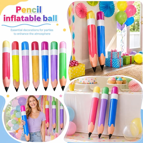 Inflatable Pencil Back to School Inflatable 28 Inch Back to School Party Decorations Classroom Decoration Photo Prop for Student Novelty Toys Green, 1 Pack