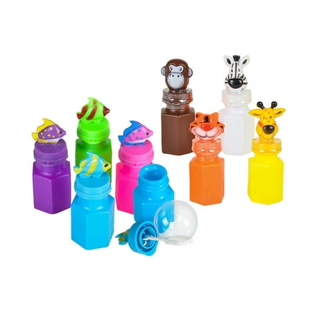 Tropical Bubbles - Bulk Novelties and Toys and games Tropical Fish Bubbles 24pc Set and Zoo Animal Jungle Characters Bubble Bottles 24 Pack