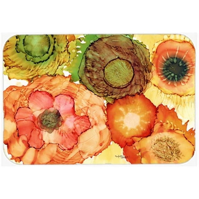 Carolines Treasures 8970LCB Abstract Flowers Blossoms Glass Cutting Board- Large