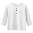 thumbnail image 1 of Plebaso Blouse à Manches Longues pour Enfants Filles Décontractée Boutonnée Hauts Garçons Col Rond Couleur Unie Chemises 4-13 Ans, 1 of 6
