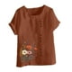thumbnail image 4 of Vestidos Casuales Para Mujer, Blusas De Mujer De Moda Blusa informal de lino con cuello redondo, manga corta y botones para mujer, 4 of 4
