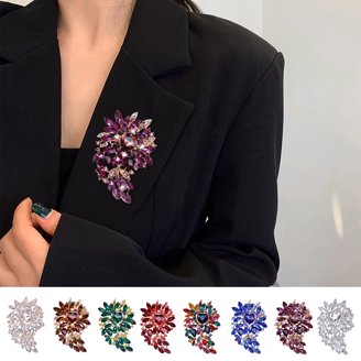 Vintage Crystal Rhinestone & Pearl Crown Hat Pin – 5 Inch Silver Flower Brooch For Hats, Scarves, Coats | 2 Pack