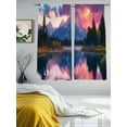 thumbnail image 2 of Purple Mountain Sheer Curtains for Living Room Bedroom Modern Art Forest Sheer Curtains 72 Inch Long 2 Panels Set Light Filtering Curtain Window Treatments Drapes for Dining Room, 2 of 6