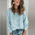 thumbnail image 4 of Sweaters for Women 2025 Fall Winter Long Sleeve Crewneck Hollow Out Knit Sweater Jumper Top Womens Pullover Sweaters, 4 of 8