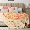 thumbnail image 3 of 5 Year Marriage Anniversary Blanket Gifts for Her Couple, Wood Gifts 5th Anniversary Wedding Gifts for Wife Husband, Throw Blanket 60"X 50", 3 of 6